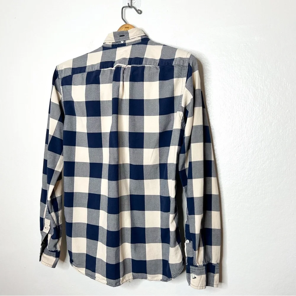 J. Crew Mens Oxford Slim Fit Long Sleeve Plaid Button Front Shirt‎ Small S